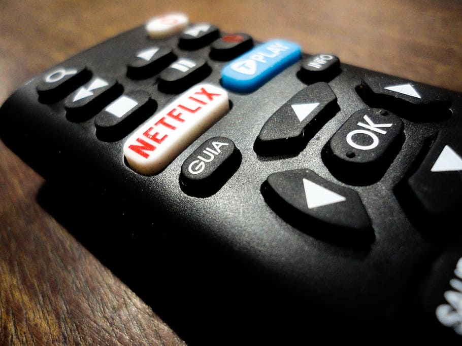 black remote control, netflix, electronic, number, technology HD wallpaper