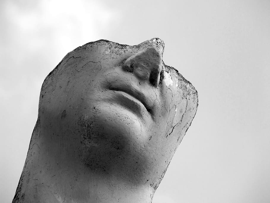 grayscale photo of beheaded statue, rome, roman statue, italica, HD wallpaper