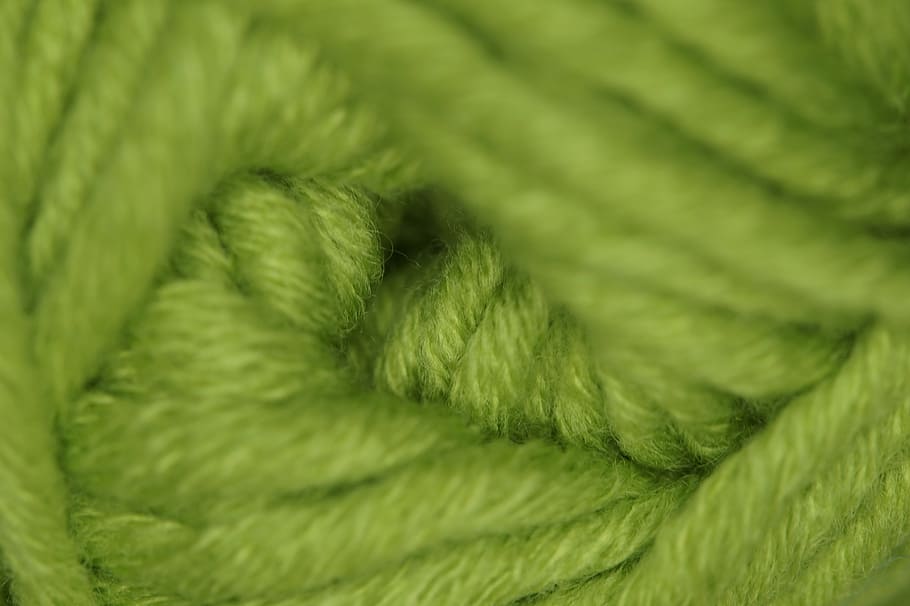 macro photo of green yarn, wool, cat's cradle, thread, cord HD wallpaper