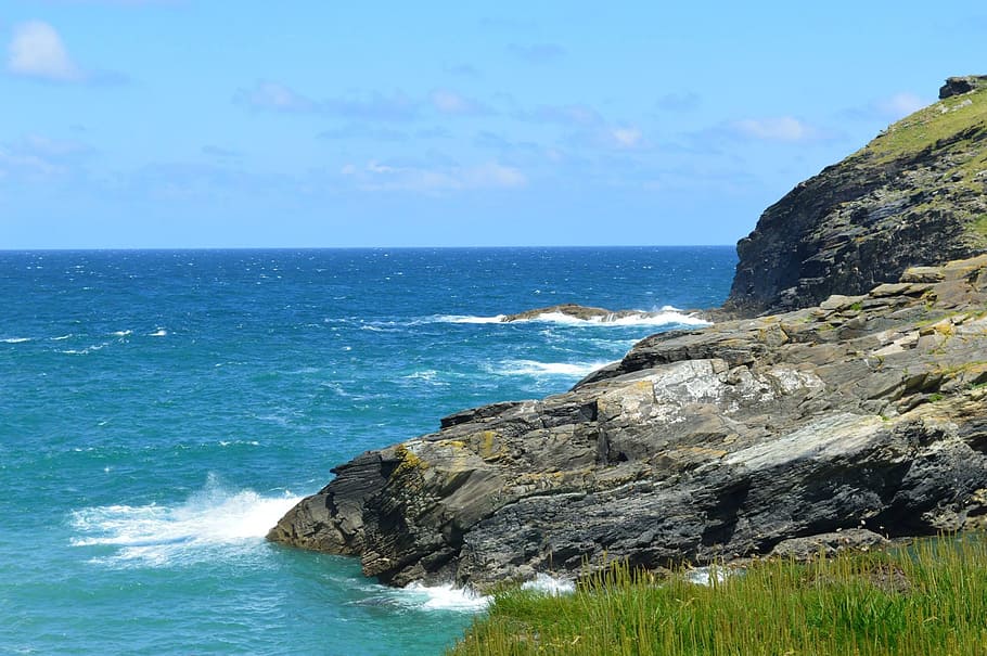 Cornwall, Seaside, Beach, Landscape, coastline, water, ocean HD wallpaper
