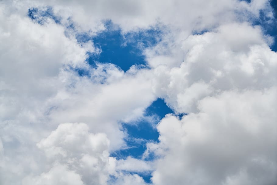 cloud, blue, composition, sky, clouds, white, white clouds HD wallpaper