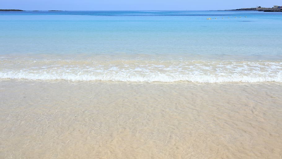 brown sand beach, Jeju, Empty, White, Ocean, empty white sand HD wallpaper