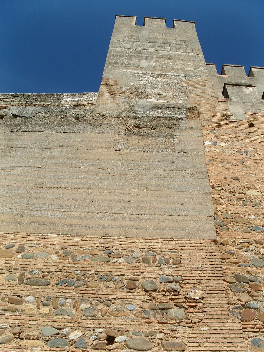 architecture, stone, wall, alhambra, blocks, monument, granada, HD wallpaper