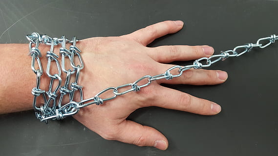 person in gray chain link leash, Hand, Bound, Man, human hand HD wallpaper