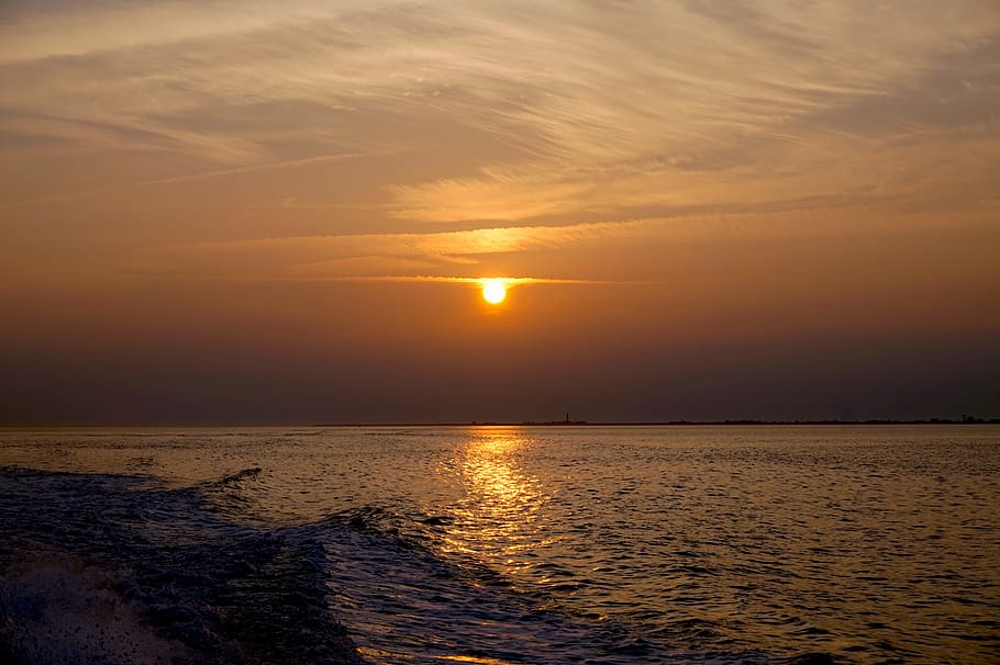 sunset, dawn, dusk, waters, sky, sea, scenics - nature, beauty in nature HD wallpaper