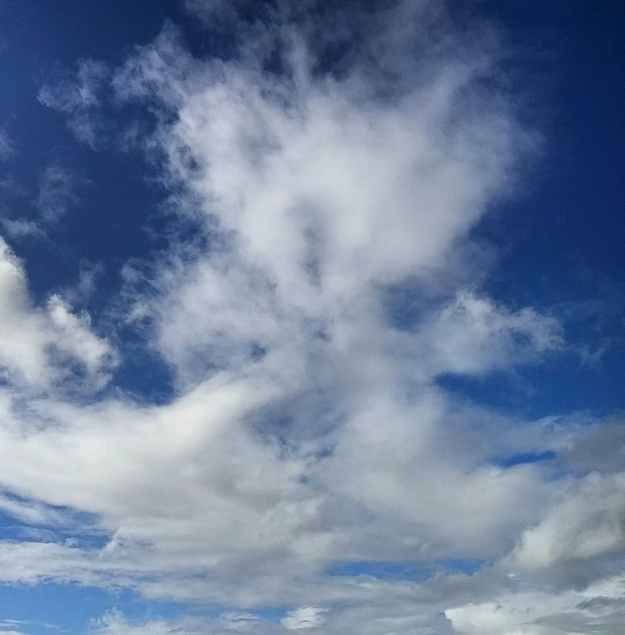 clouds, blue, sky, scene, cloudscape, cloud - sky, low angle view HD wallpaper