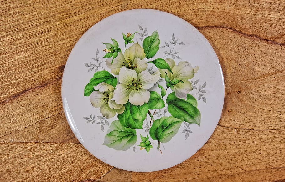 tile, ceramic, stoneware, coaster, floral, flower print, design HD wallpaper