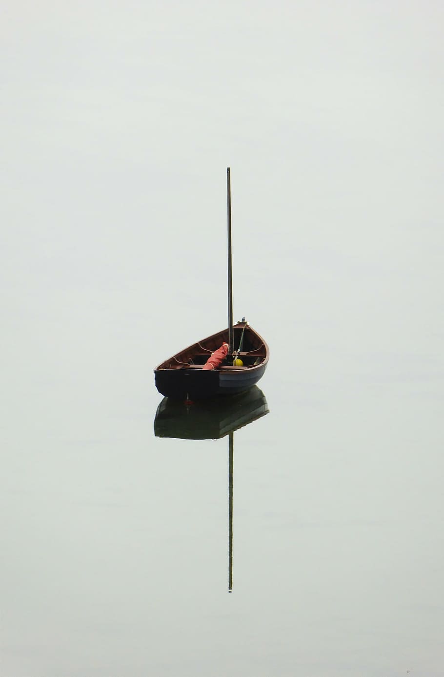 brown boat on body of water, lake, reflection, calm, tranquil HD wallpaper