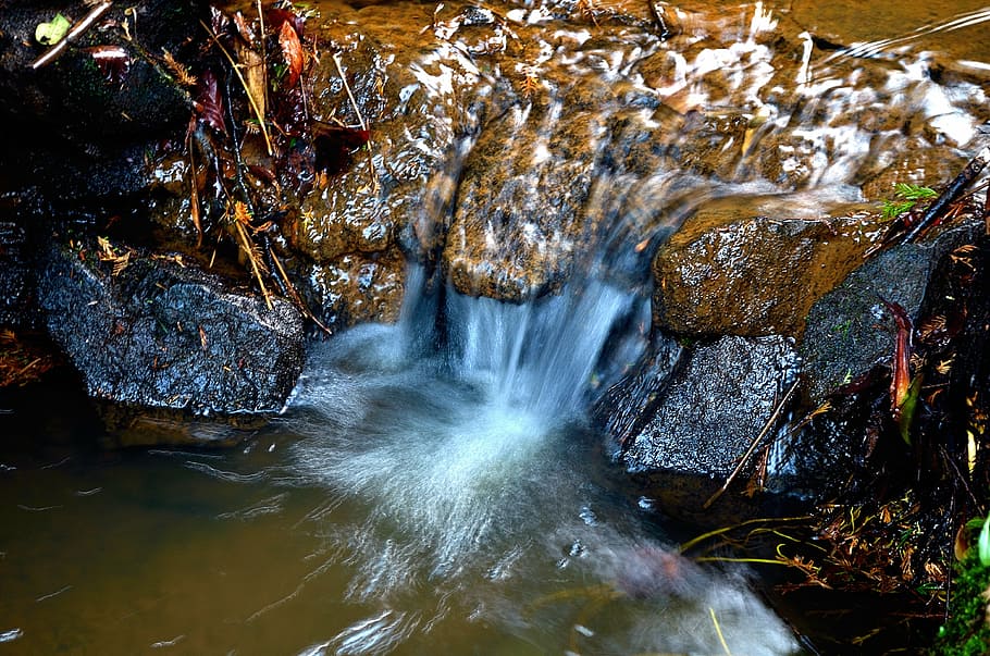 water, waterfall, background, nature, element, macro, life HD wallpaper
