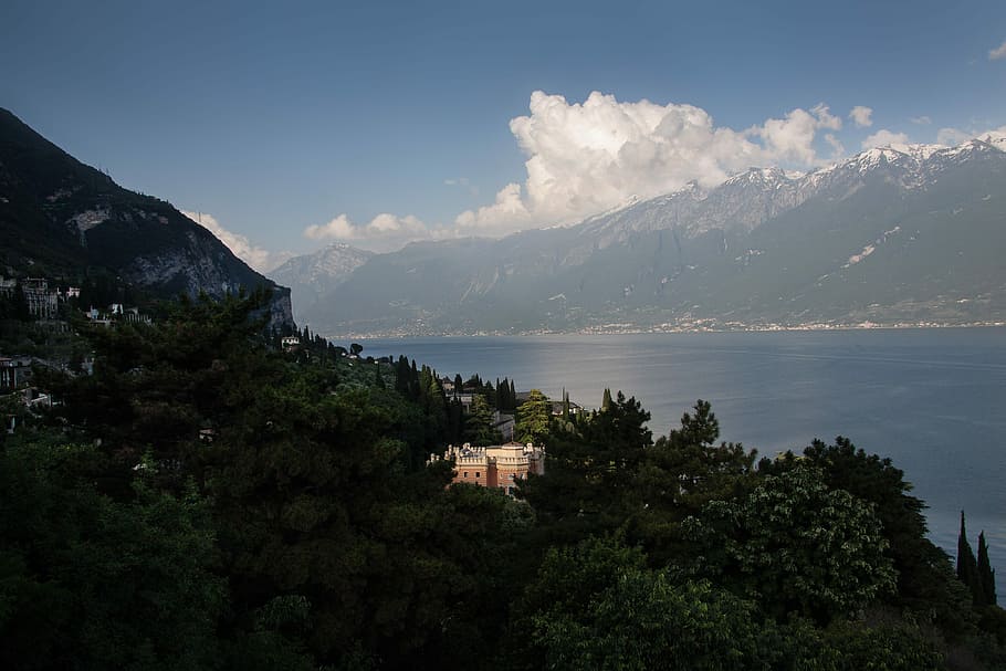 Villa, Castle, Dream Home, Hotel, Garda, lake, panorama, good view, HD wallpaper