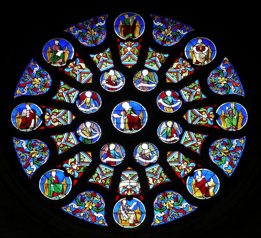 Church, Stained Glass Window, sainte anne dauray, france, multi colored, HD wallpaper