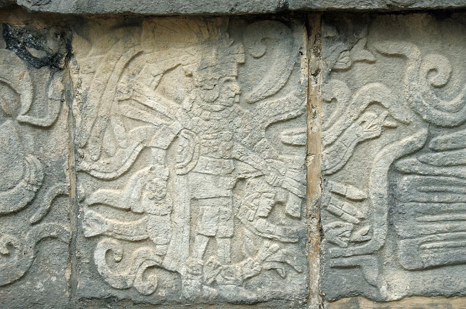mexico, chichen itza, maya, bas-relief, warrior, sculpture, HD wallpaper
