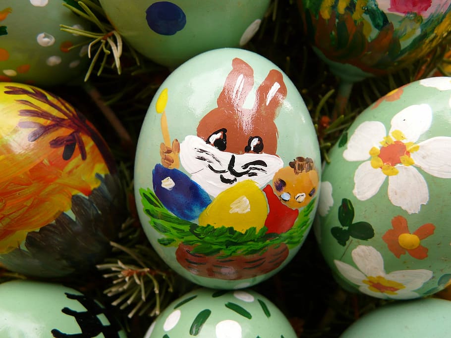 green easter egg lot, Paint, easter egg painting, easter eggs HD wallpaper