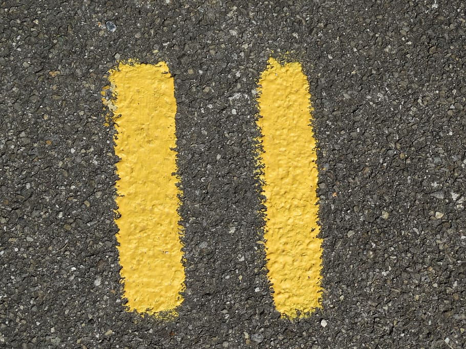 two yellow lines on gray concrete surface, Number, Ad, Yellow, Color, HD wallpaper