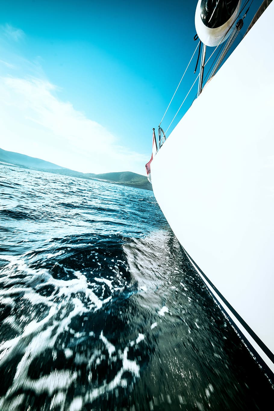 Sailboat Navigation, island, navigate, sailing, sea, sky, summer HD wallpaper