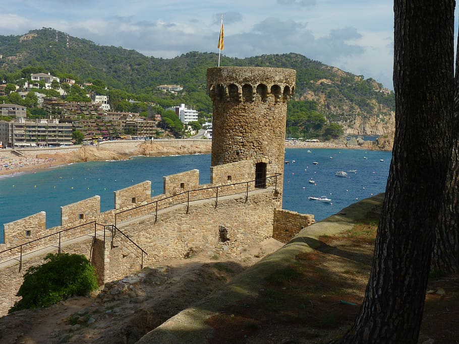 tossa de mar, castle, spain, architecture, built structure, HD wallpaper
