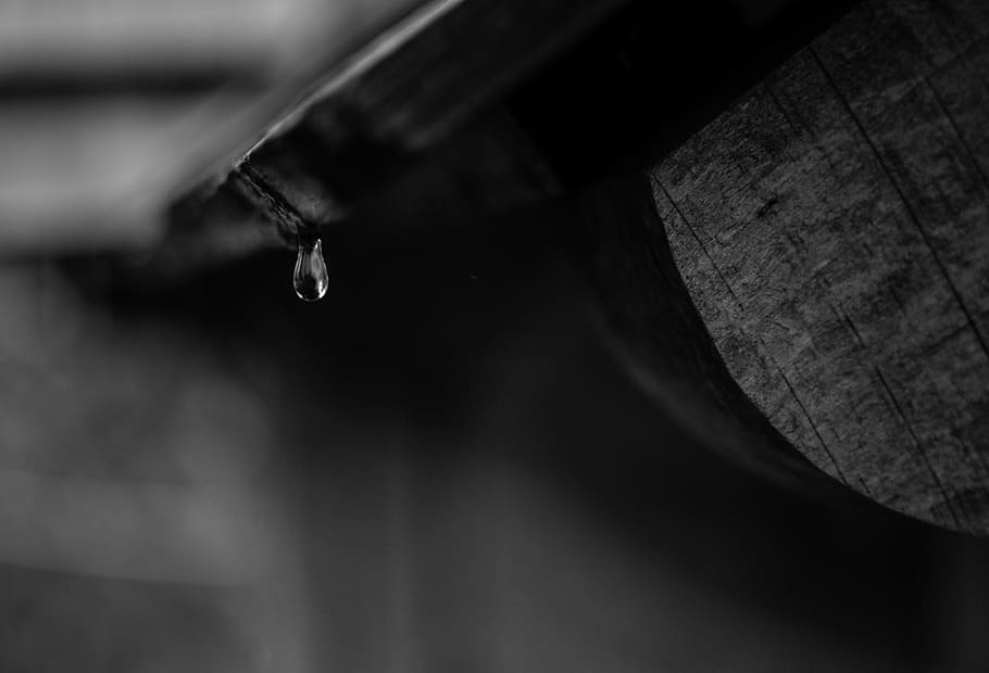 grayscale photo of water drop lets, droplet, drip, black and white HD wallpaper