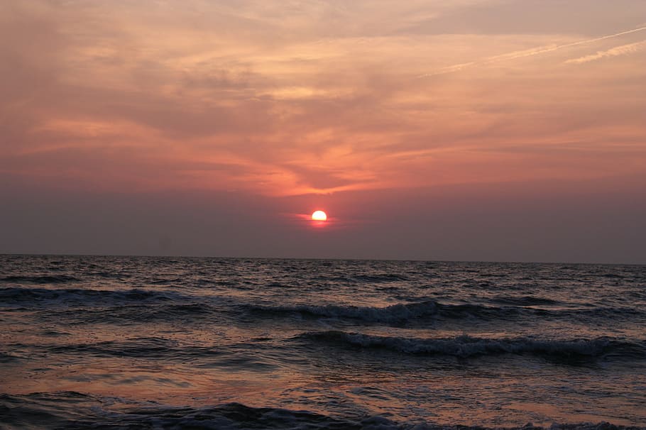 baltic sea, beach, wave, coast, sky, water, horizon over water HD wallpaper