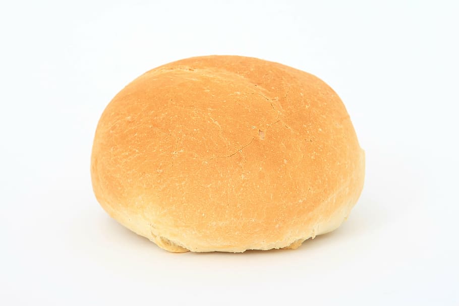 brown bun, bread, loaf, appetite, baked, bakery, baking, bap, HD wallpaper