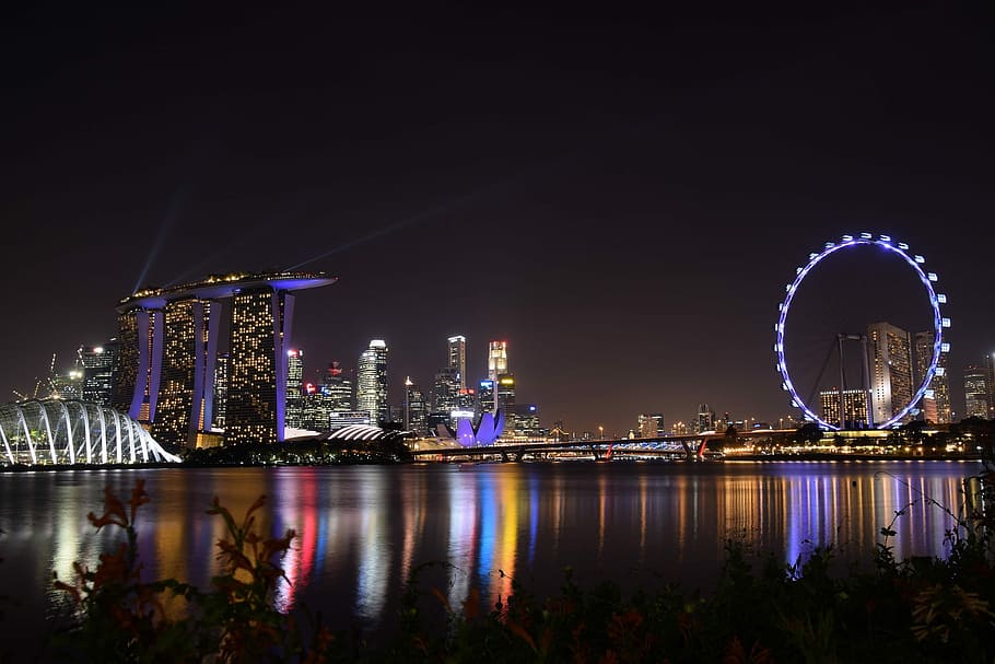 three assorted landmarks photo during nighttime, cityscape, urban Skyline HD wallpaper