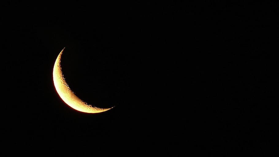 Moon, Sickle, Crescent, Night, sky, clear, dark, light, moonlight HD wallpaper
