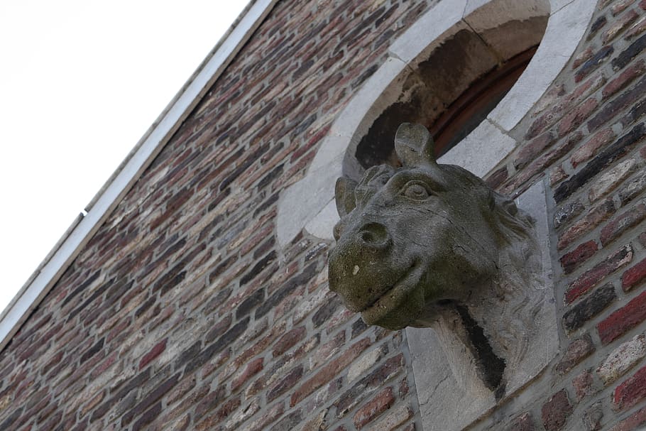 sculpture, head, horse, architecture, low angle view, built structure HD wallpaper