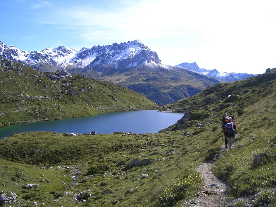 Mountains, Landscape, Lakes, Solid, water, outdoors, nature HD wallpaper