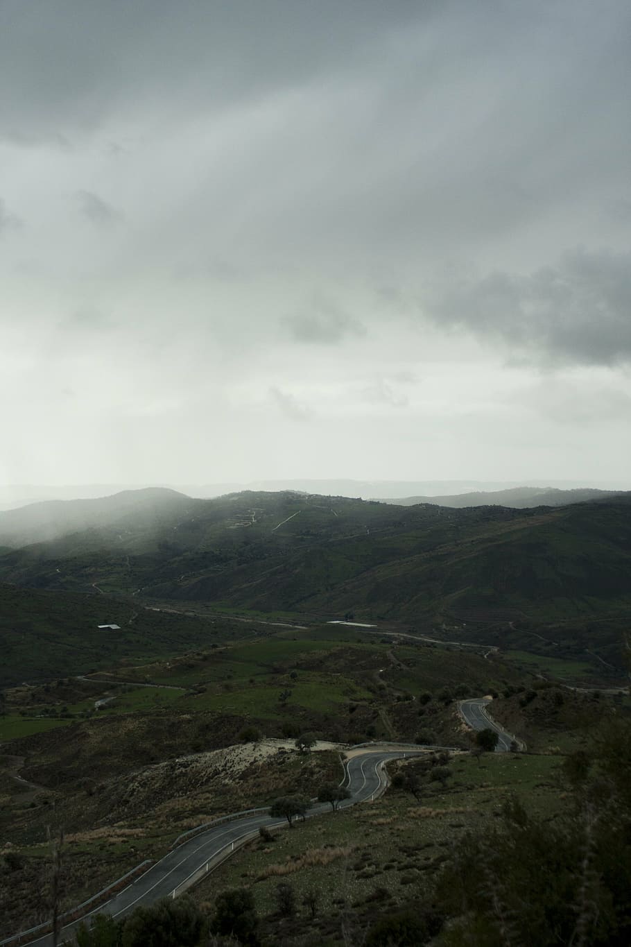 clouds, hills, road, sky, winding road, cloud - sky, scenics - nature HD wallpaper