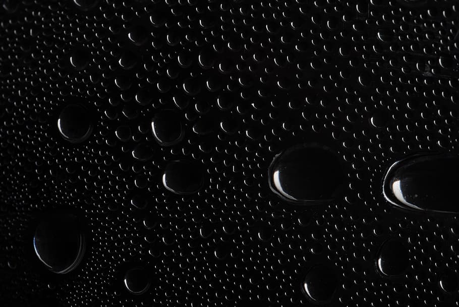 drops, bubbles, black, backgrounds, full frame, indoors, wet, HD wallpaper