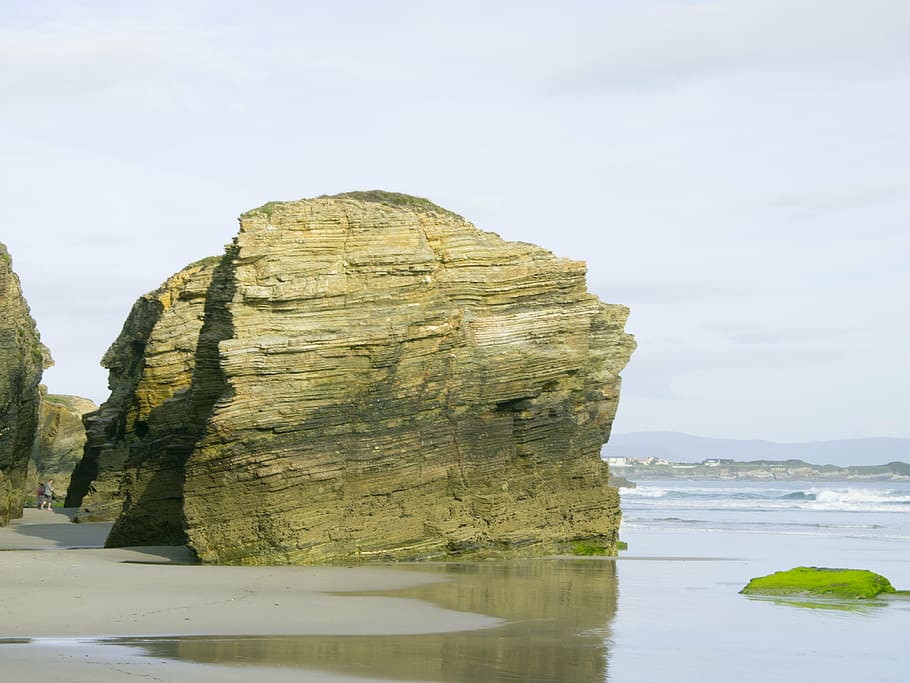 rocks, sea, beach, water, rock - object, solid, rock formation HD wallpaper