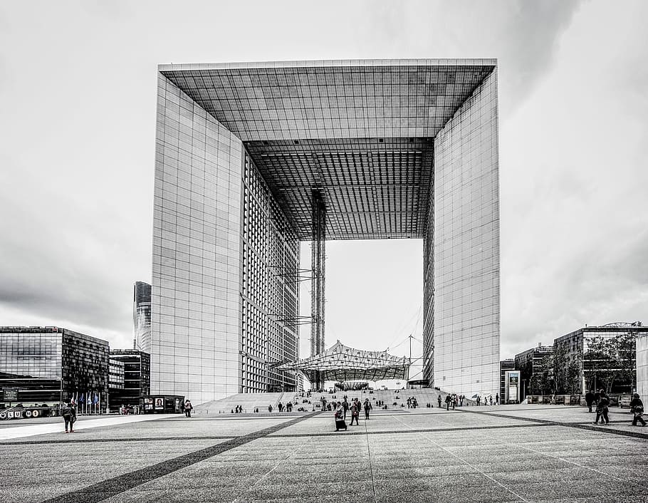 Building, Tower, Monuments, La Defense, grand arch, architecture HD wallpaper