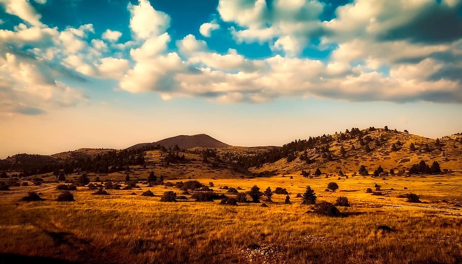 landscape photography of mountain and trees, greece, hills HD wallpaper