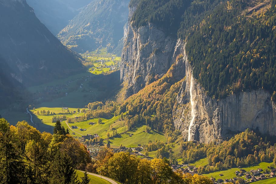nature, mountain, landscape, valley, lauterbrunnen, scenic, HD wallpaper