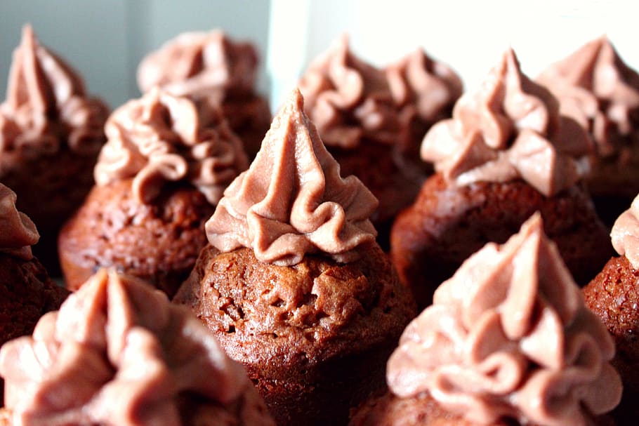 muffin, pastry, chocolate, food, dessert, sweet Food, gourmet HD wallpaper