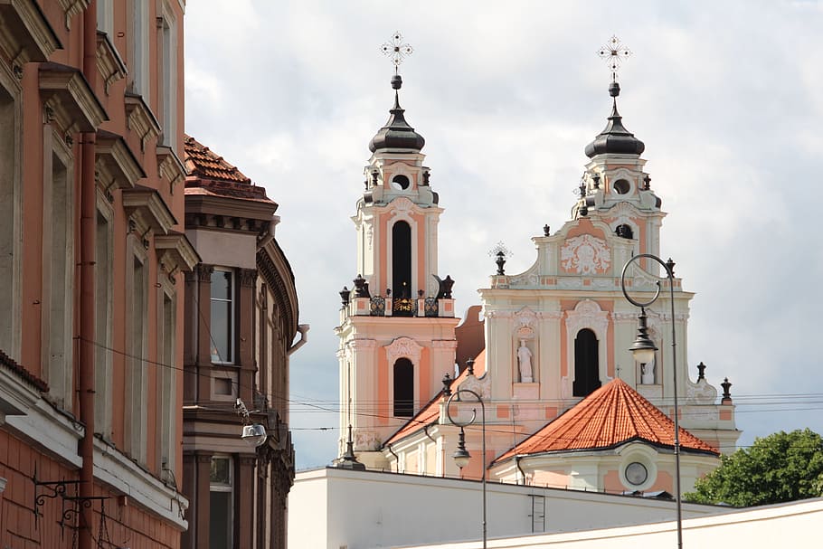 Lithuania, Vilnius, urban landscape, church, eastern europe, HD wallpaper