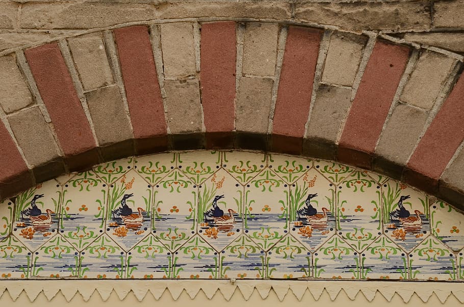 facade, facing brick, decoration, arc, architecture, nouveau HD wallpaper