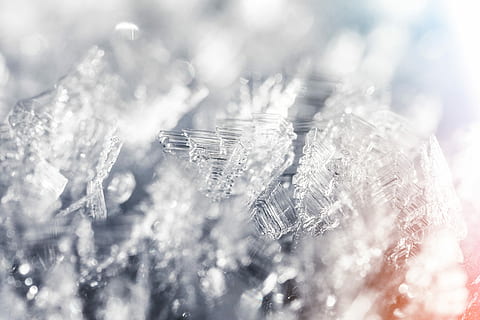 Frozen Snowflakes Winter Hoarfrost Crystals Close Up, abstract HD wallpaper
