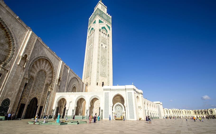 Mosque, Hassan, Casablanca, Morocco, mosque hassan 2, architecture, HD wallpaper