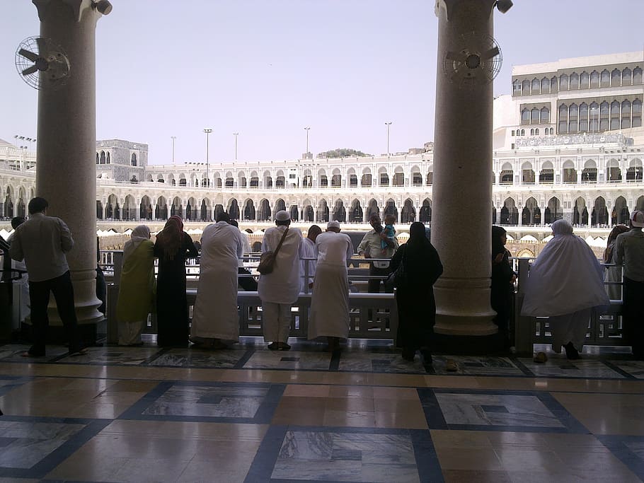 group of person standing inside building, mosque, islamic, saudi arabia