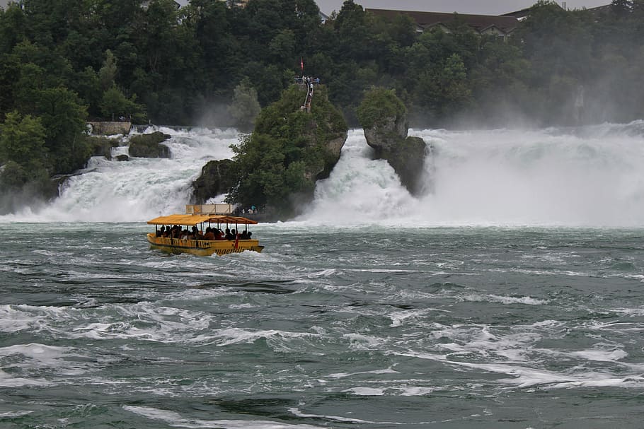 waterfalls, rhine, river, motion, transportation, scenics - nature HD wallpaper