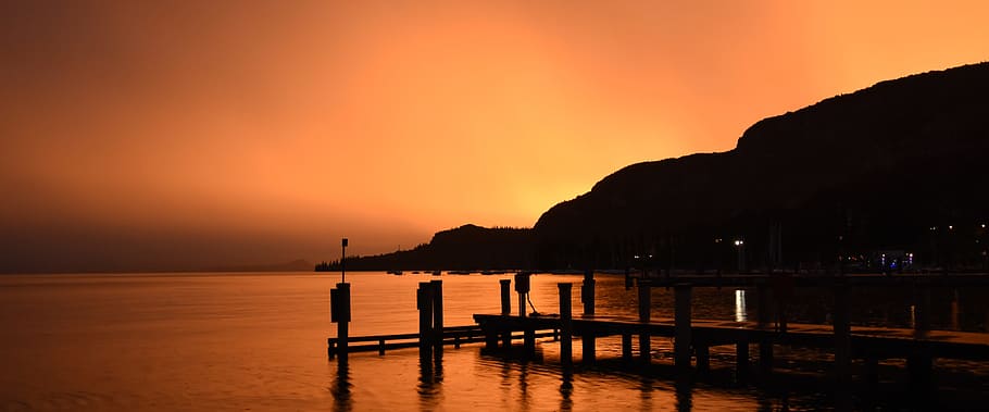 Sunset, Cinematic, Garda, sea, nature, dusk, coastline, water HD wallpaper