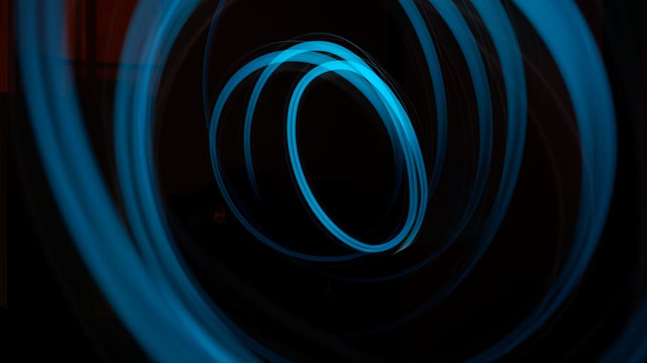 dark, night, abstract, blue, light, close-up, black background HD wallpaper