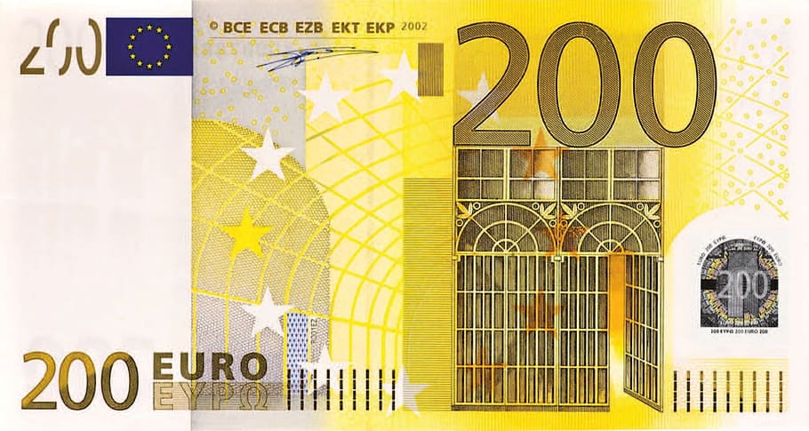 200 Euro banknote, dollar bill, money, business, finance, corporate business, HD wallpaper