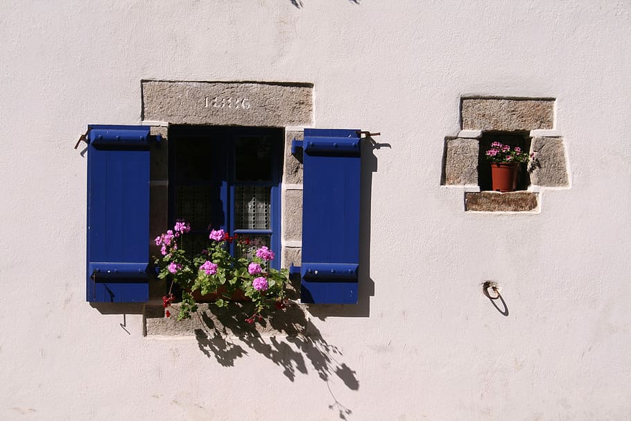 Window, Old, Flowers, Wall, House, Home, village, traditional HD wallpaper