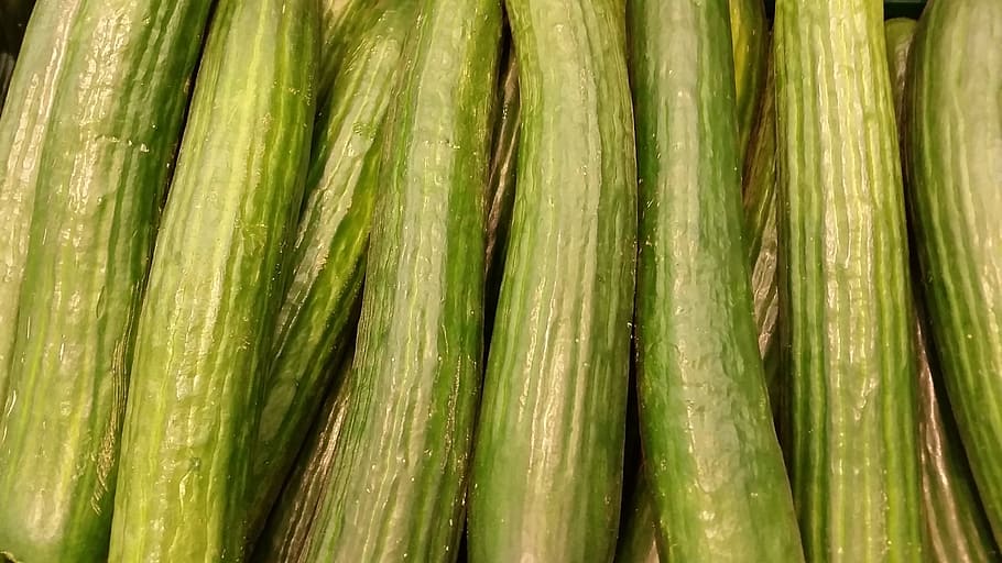cucumbers, vegetables, green, food, vegetarian, eat, vegan HD wallpaper