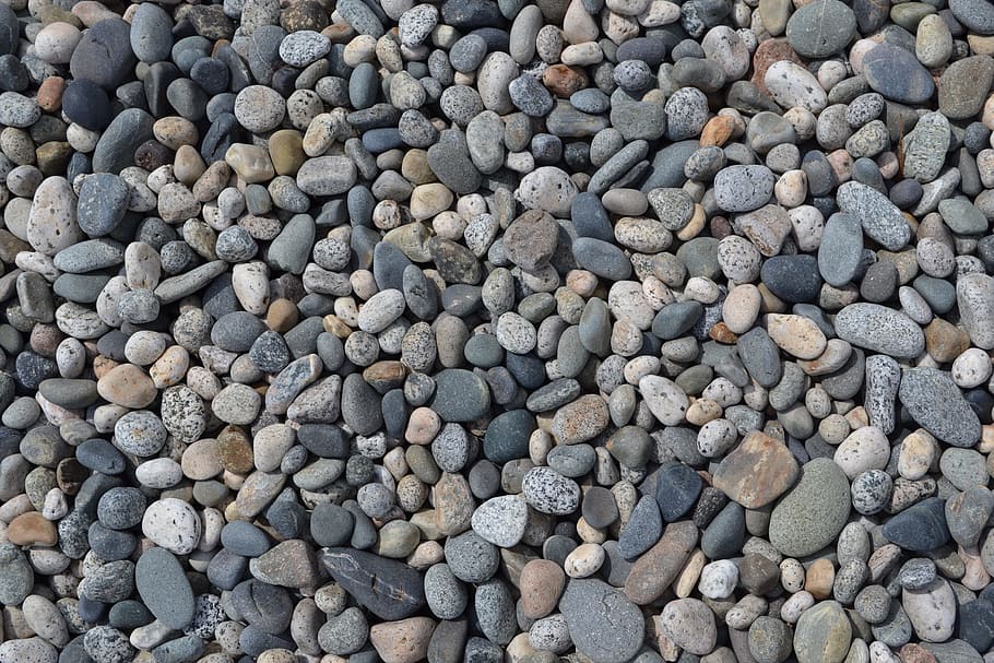 brown pebble stones, Rock, Beach, Smooth, rocks, grey, pebbles, HD wallpaper