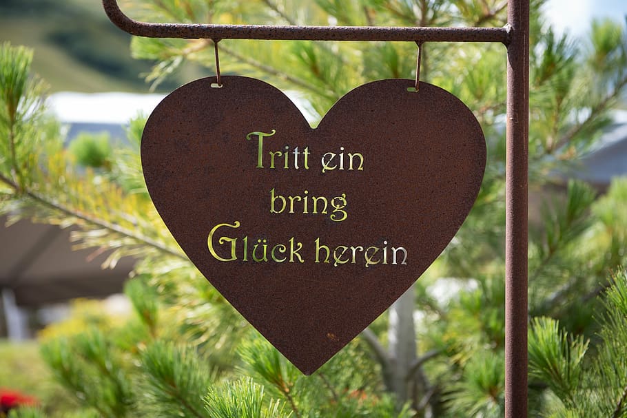 white text on brown heart backgrou d, shield, heart shield HD wallpaper