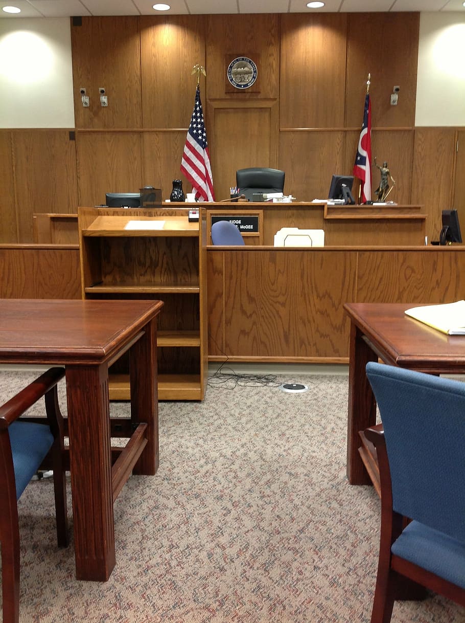 brown wooden table, courtroom, courthouse, court of law, american