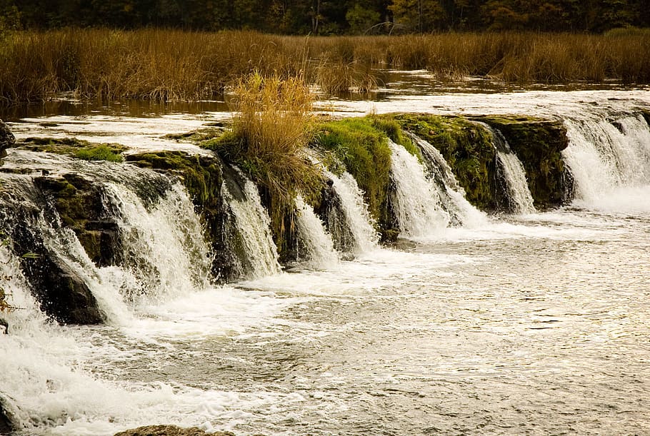 block waterfalls, Autumn, Latvia, Nature, River, forest, scenics HD wallpaper