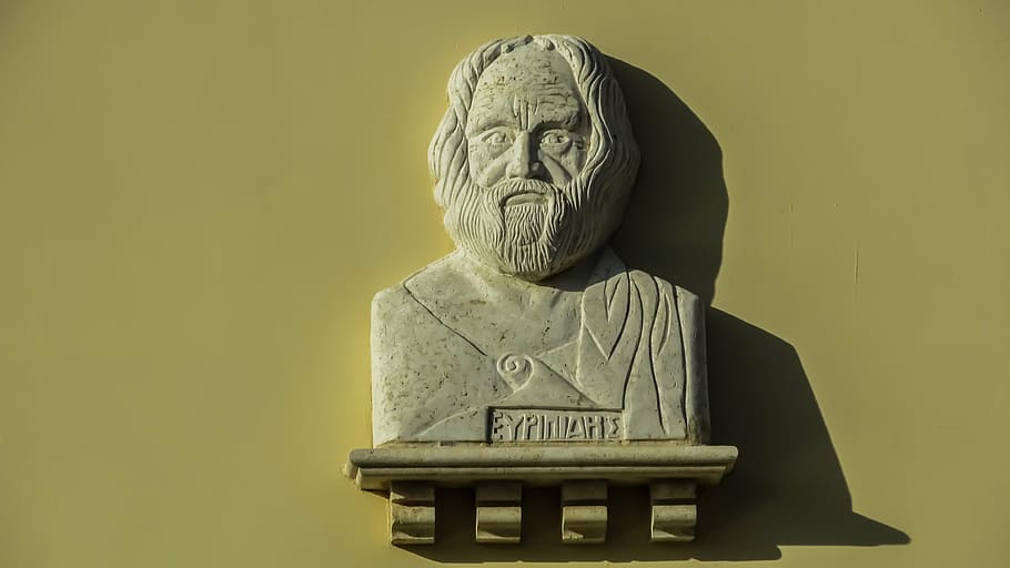 euripides, tragedian, portrait, bust, greek, classical, greece, HD wallpaper